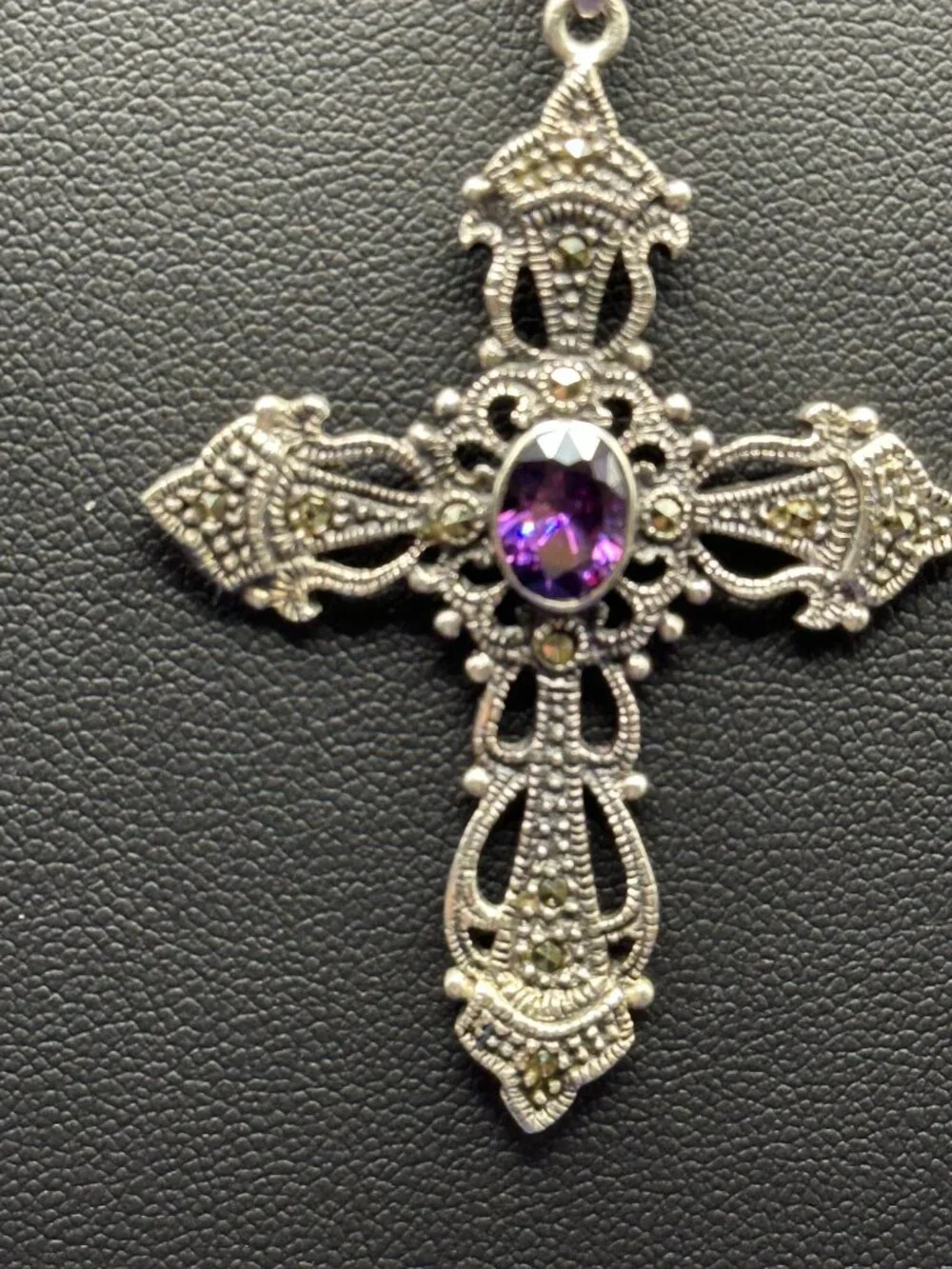Charles Winston 925 Art Deco Revival Cross Pendant